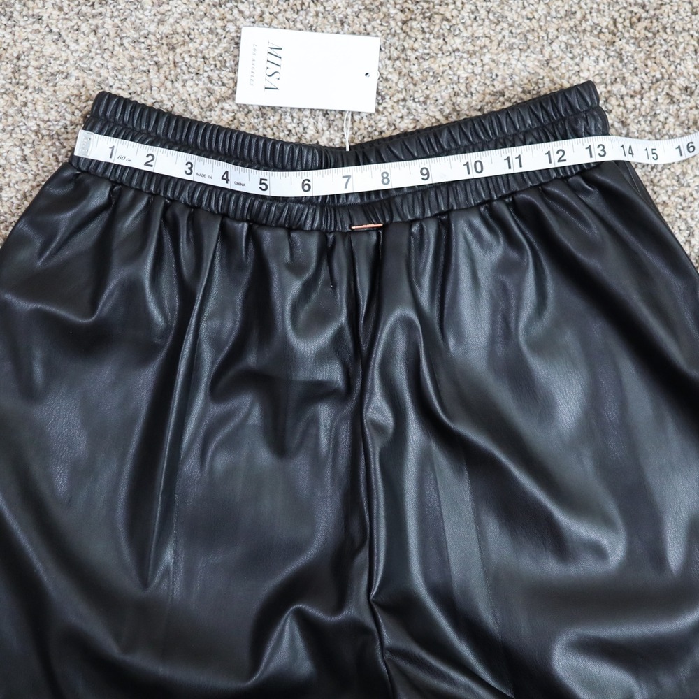 MISA Los Angeles Kasta Pants Joggers Tube Top Set Women M Black Faux Leather NWT - Picture 11 of 15